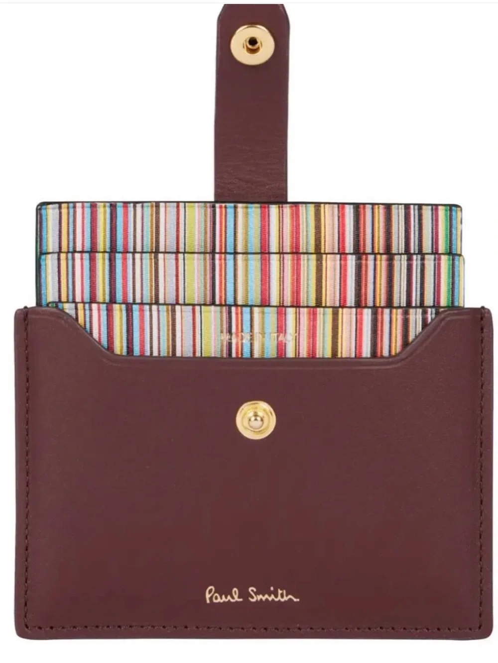 Paul Smith Leather Credit card Holder With ‘Signature Stripe’ Pull Out